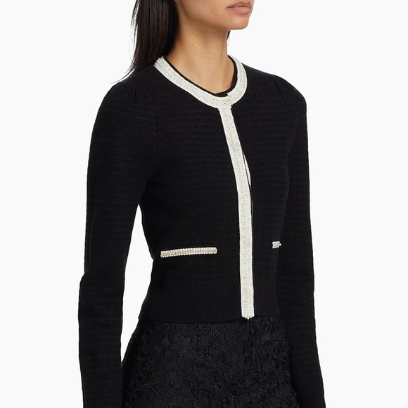 NWT Generation Love Leonora Beaded Knit Cardigan Sweater Black S - Picture 3 of 9